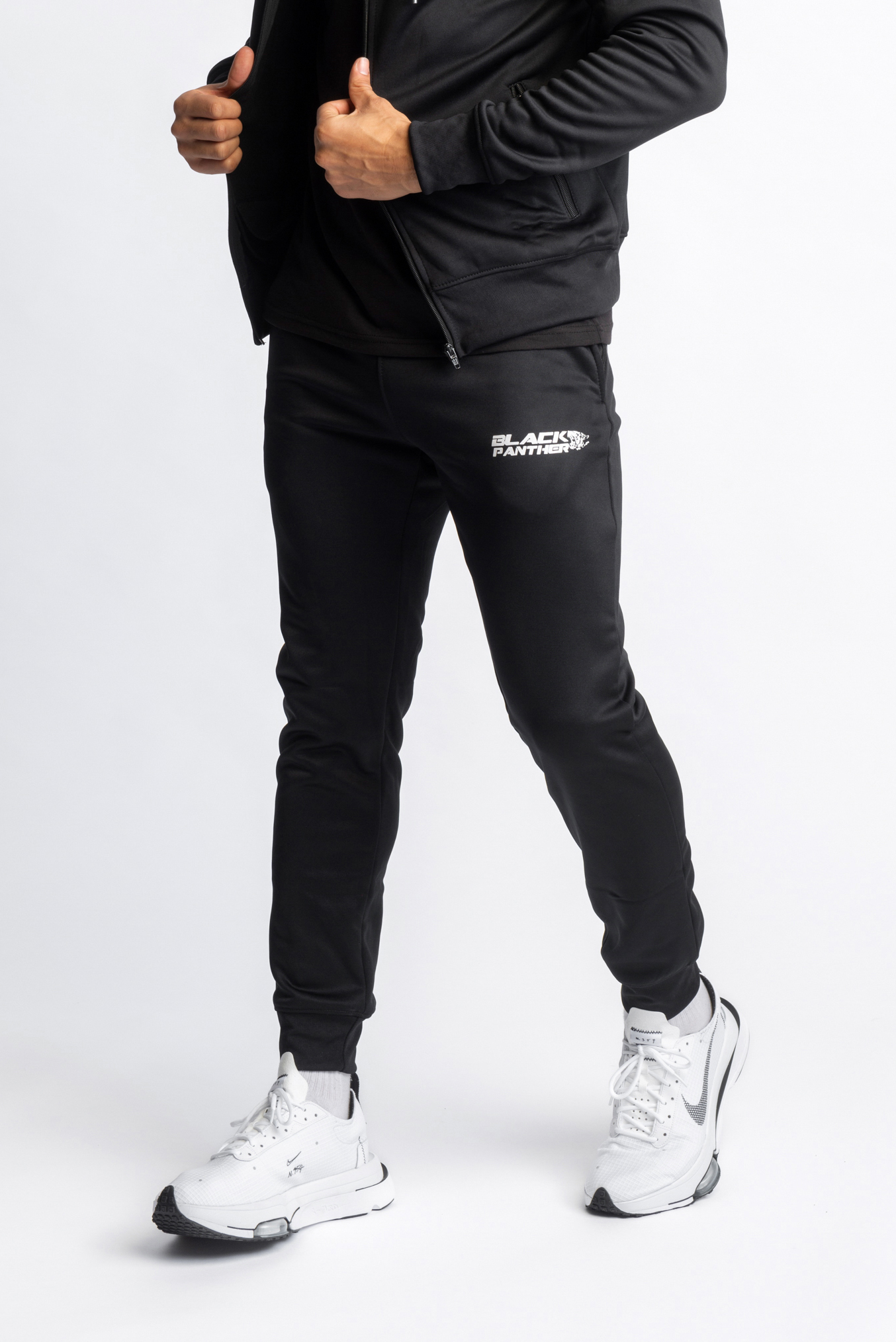Buy BLACK PANTHER Black Solid Polyester Regular Fit Men's Track Pants |  Shoppers Stop